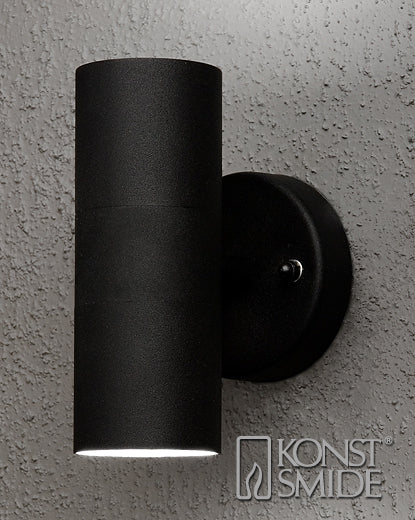 Konstsmide Aussenwandleuchte Modena – 6×17 cm, 500 lm, 70 W, 2900 K, IP44, Netzbetrieb, dimmbar, Schwarz, Glas