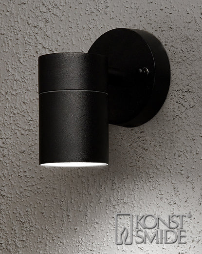 Konstsmide Aussenwandleuchte Modena – 6×9 cm, 310 lm, 35 W, 2700 K, IP44, Netzbetrieb, dimmbar, Schwarz, Glas
