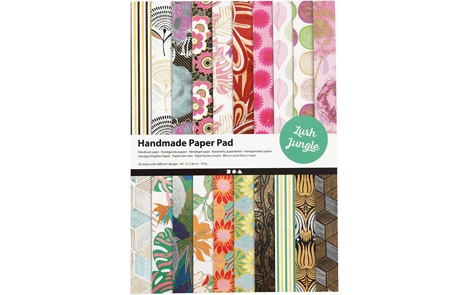 Creativ Company Handgeschöpftes Büttenpapier – A4, Mehrfarbig, 110 g/m² – 20 Blatt