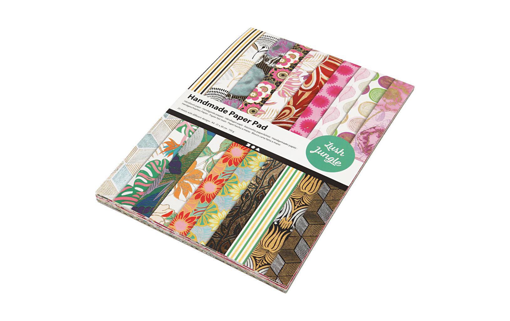 Creativ Company Handgeschöpftes Büttenpapier – A4, Mehrfarbig, 110 g/m² – 20 Blatt