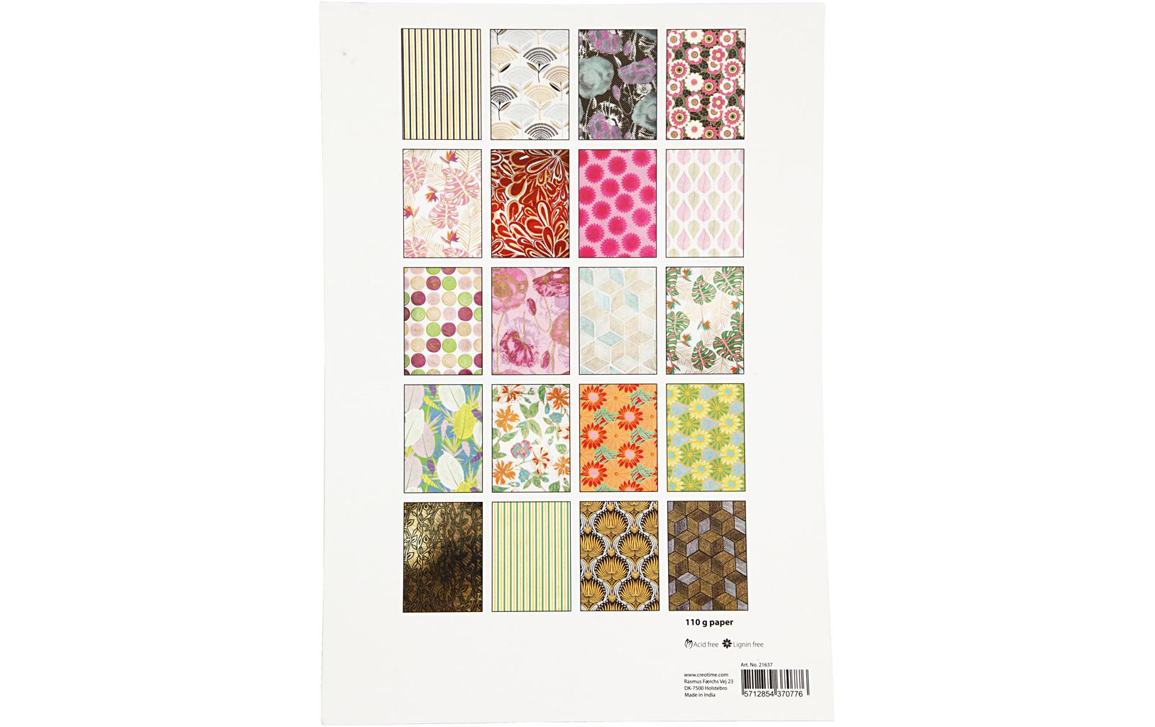 Creativ Company Handgeschöpftes Büttenpapier – A4, Mehrfarbig, 110 g/m² – 20 Blatt