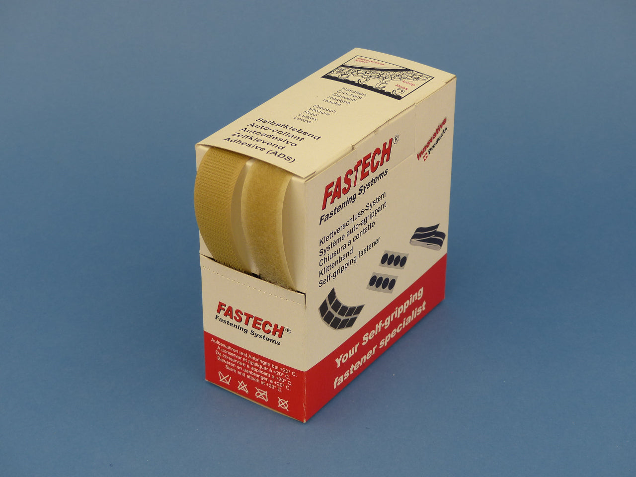 FASTECH Klettband 20 mm × 5 m – annähbar, Polyamid, Beige