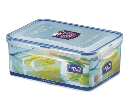 Lock & Lock Vorratsdose 2,3 l, 16,5 × 23,2 × 9,5 cm, Polypropylen (PP), luftdicht, transparent/blau