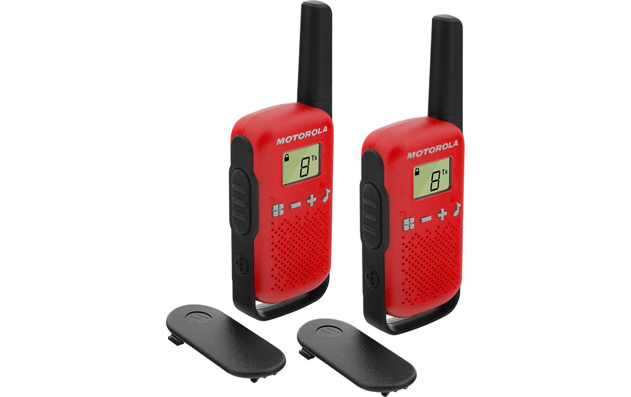 Motorola TALKABOUT T42 – Funkzubehör, Funkgerät, 2er-Set, Schwarz/Rot