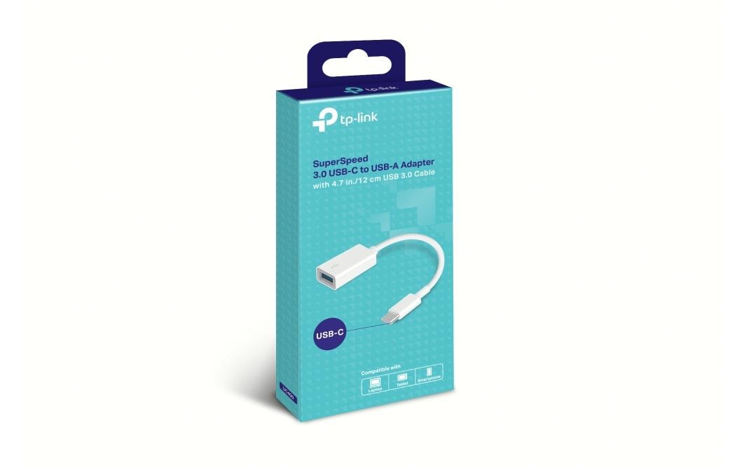 TP-Link UC400 Adapter USB-A zu USB-C – USB 3.2 Gen 1 (5 Gbit/s), 0,133 m, Weiss