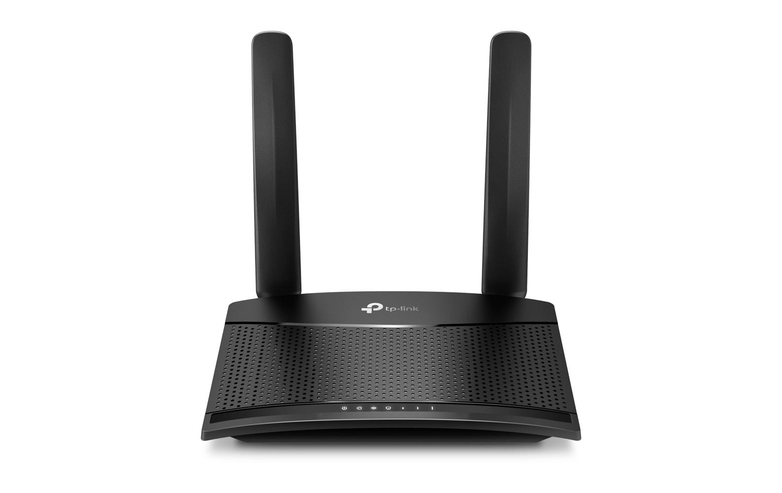 TP-Link LTE-Router, Wi-Fi 4, Einzelband (2,4 GHz), bis 300 Mbit/s, 2x RJ-45 (10/100), 4G, Micro-SIM, Schwarz