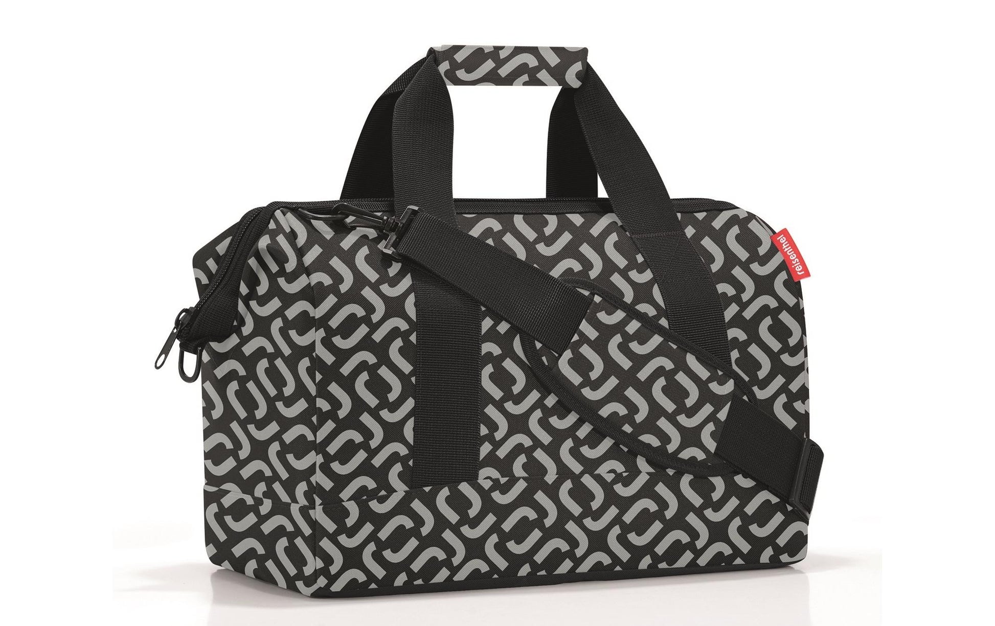Reisenthel Umhängetasche Allrounder M – 18 l, Polyester, Signature Black, 40 × 33,5 × 24 cm