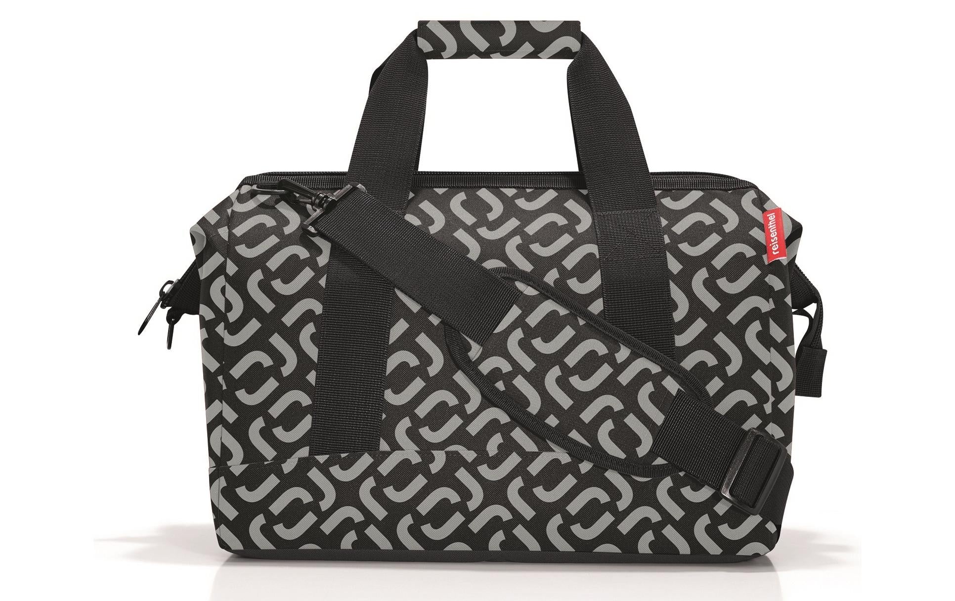 Reisenthel Umhängetasche Allrounder M – 18 l, Polyester, Signature Black, 40 × 33,5 × 24 cm