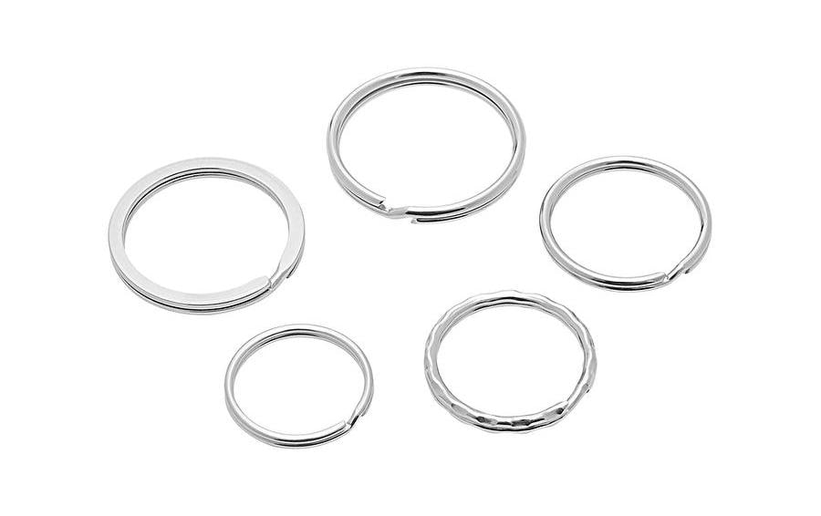 Wedo Schlüsselring – Stahl, Silber, Ø 25/30/35 mm, 15er-Pack