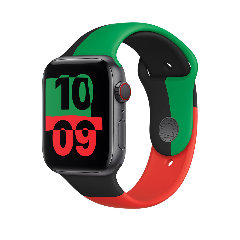 Apple Sportarmband (Unity) – Armband – für Apple Watch Series 1–8 & SE (42–45 mm), Grün, S/M