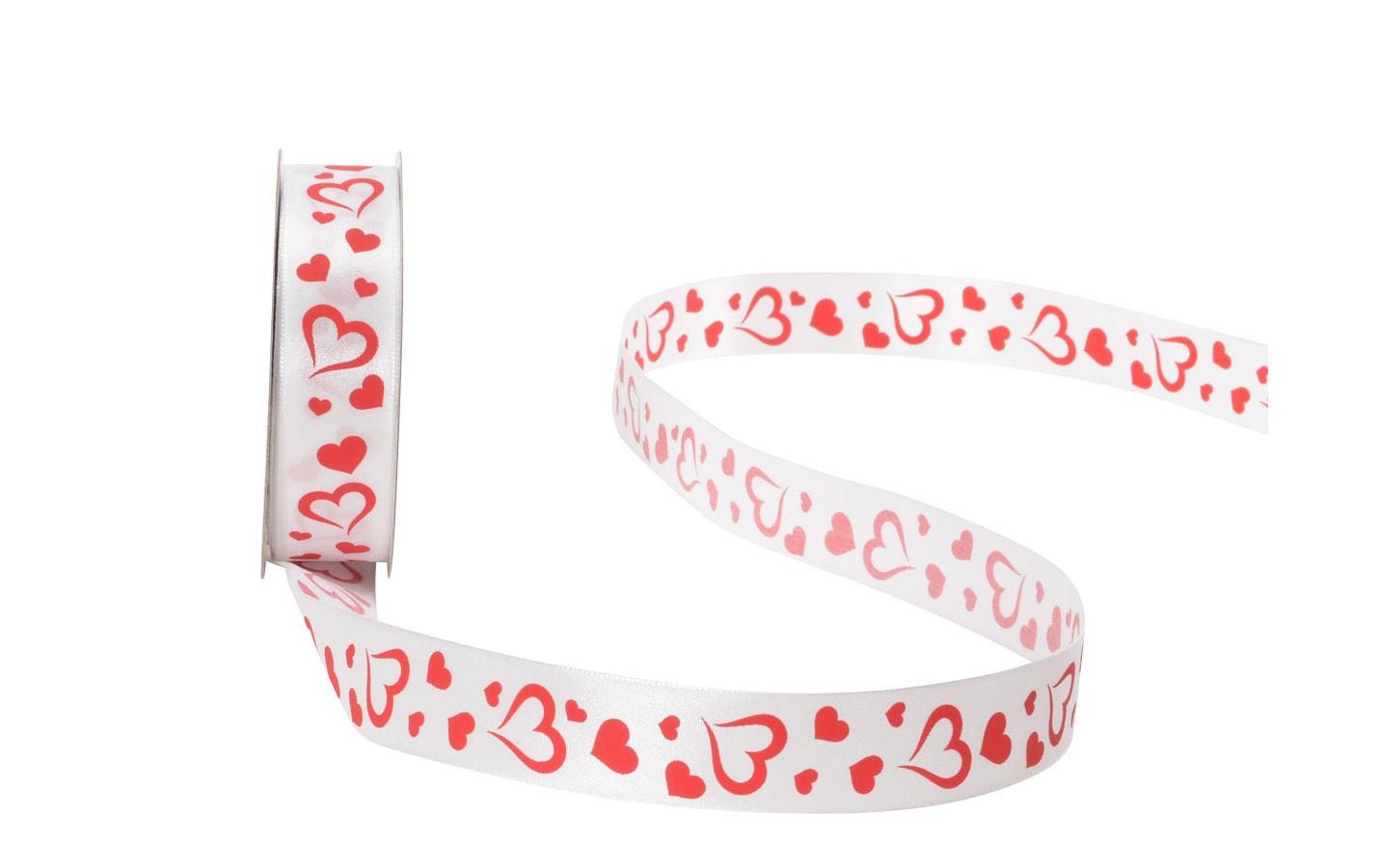 Spyk Geschenkband Herzen – 25 mm × 25 m