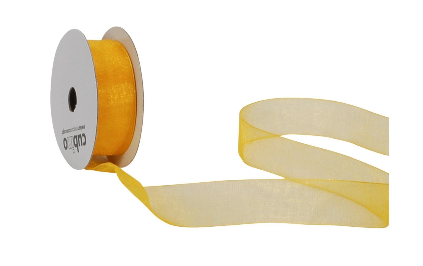Spyk Geschenkband Organzaband Gelb – 15 mm × 8 m – 1 Stk.