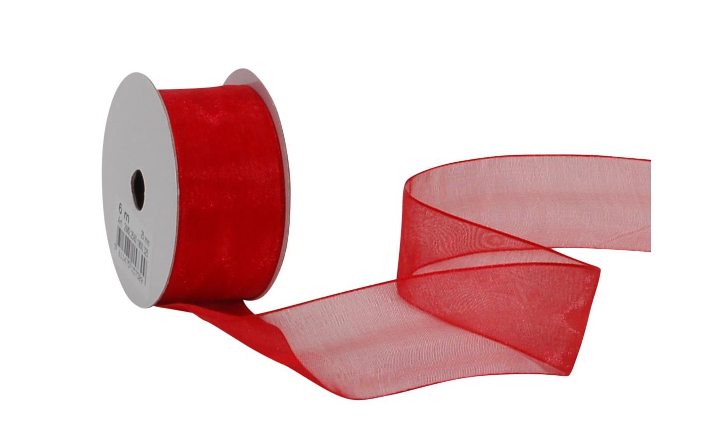 Spyk Geschenkband Organza Rot – 25 mm × 6 m – 1 Stk.