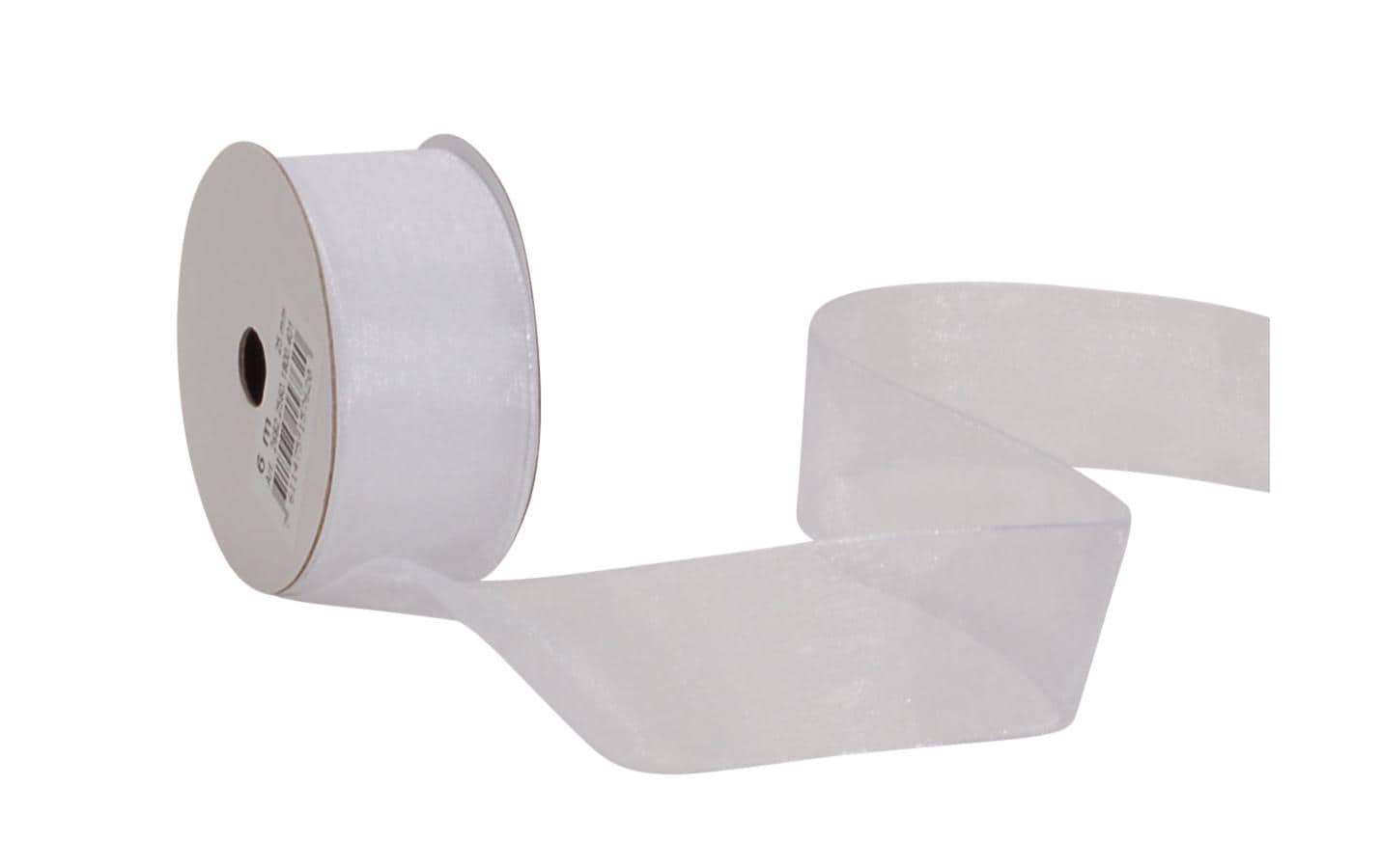 Spyk Geschenkband Organza Weiss – 25 mm × 6 m
