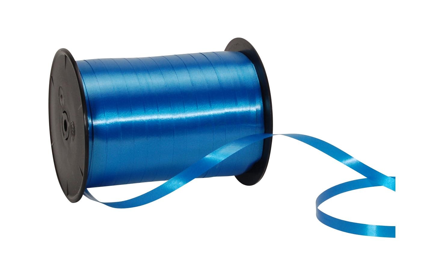 Spyk Geschenkband Poly glatt blau – 7 mm × 500 m
