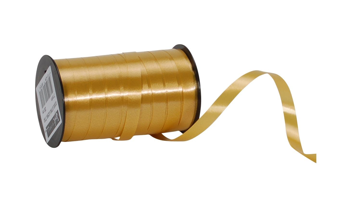 Spyk Geschenkband Poly glatt Gold – 7 mm × 20 m
