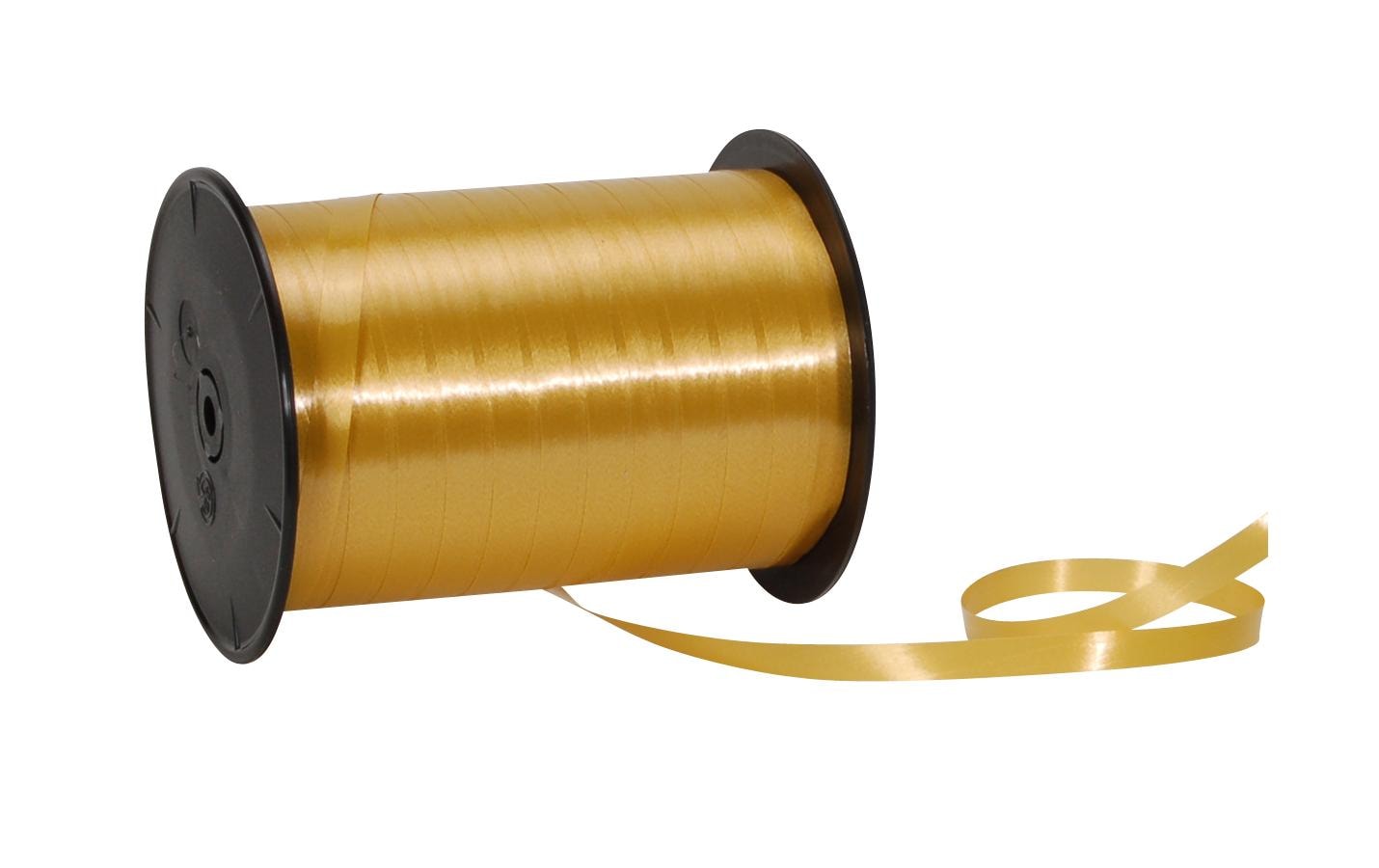 Spyk Geschenkband Poly glatt Gold – 7 mm × 500 m