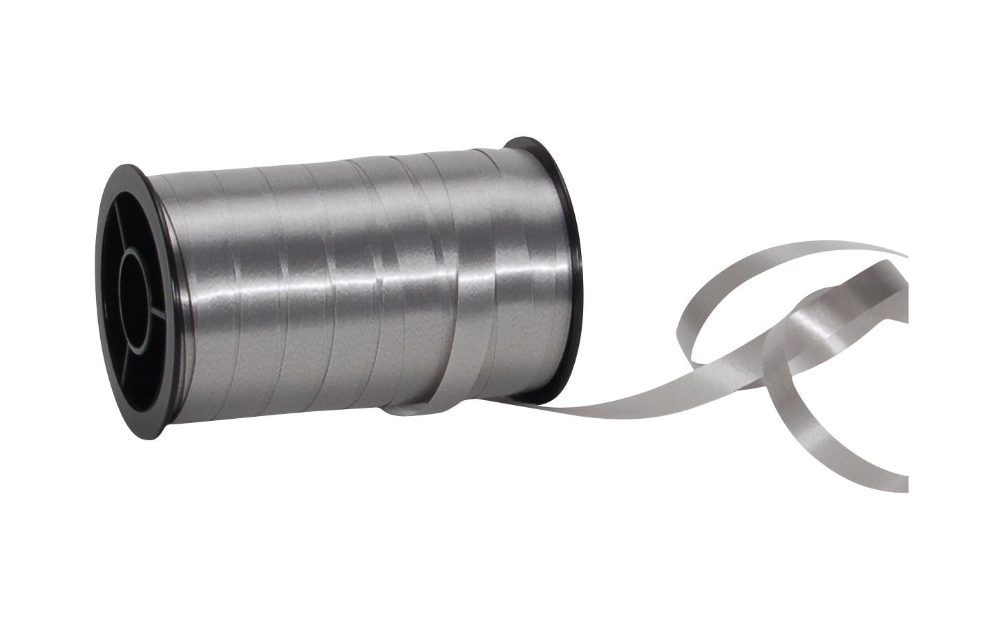 Spyk Geschenkband PP glatt Silber – 7 mm × 20 m