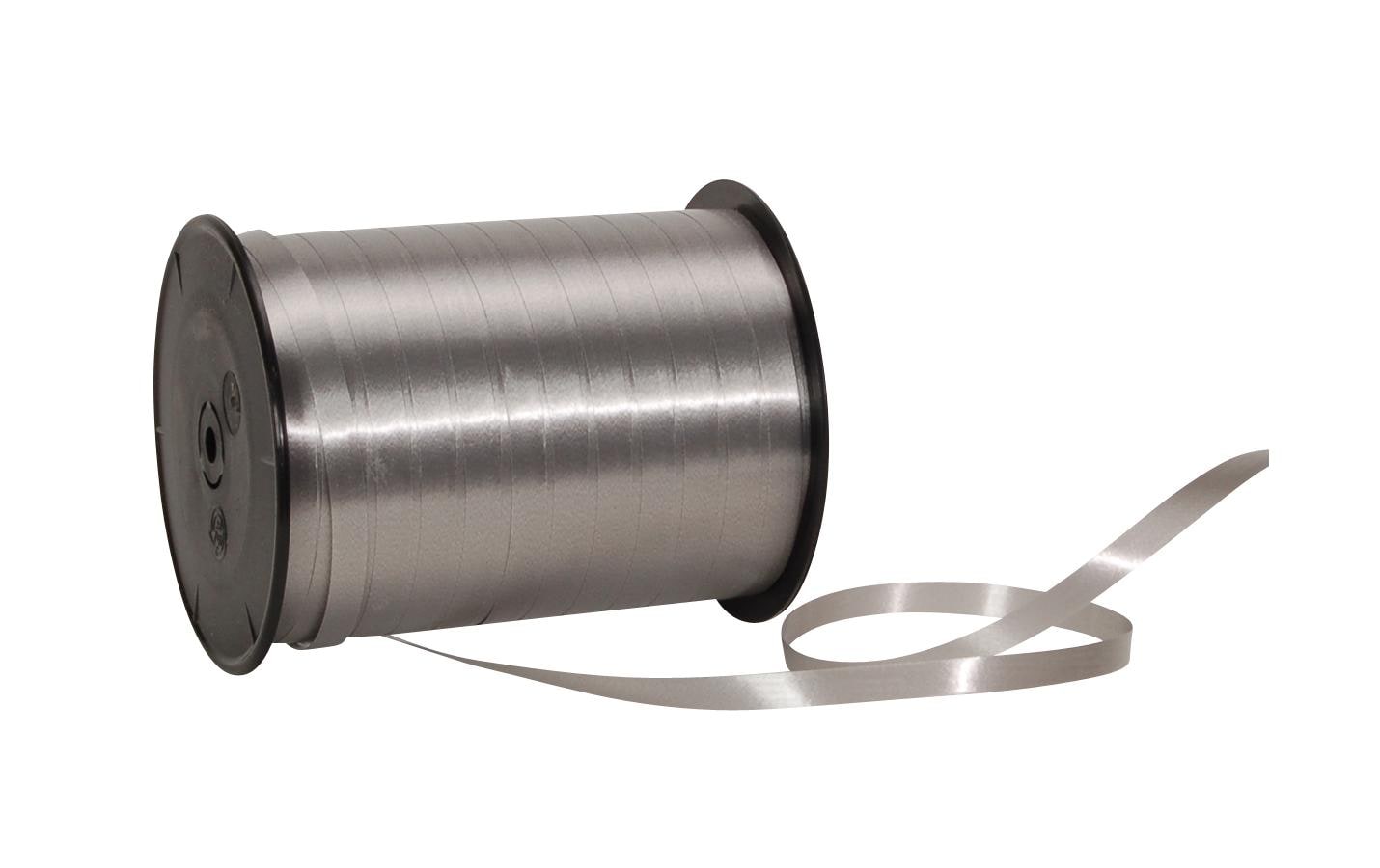 Spyk Geschenkband Poly glatt Silber – 7 mm × 500 m