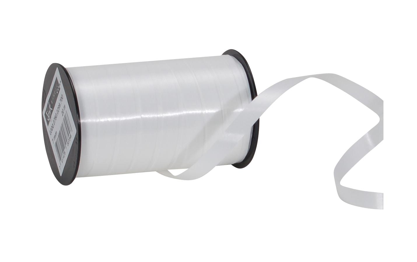 Spyk Geschenkband Poly glatt weiss – 7 mm × 20 m – 1 Stk.