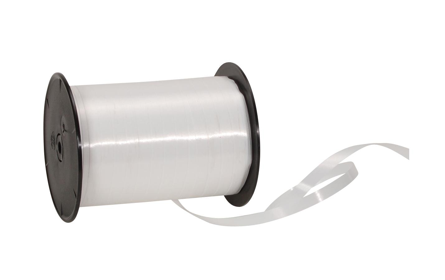 Spyk Geschenkband Poly, glatt, weiss – 7 mm × 500 m – 1 Stk.
