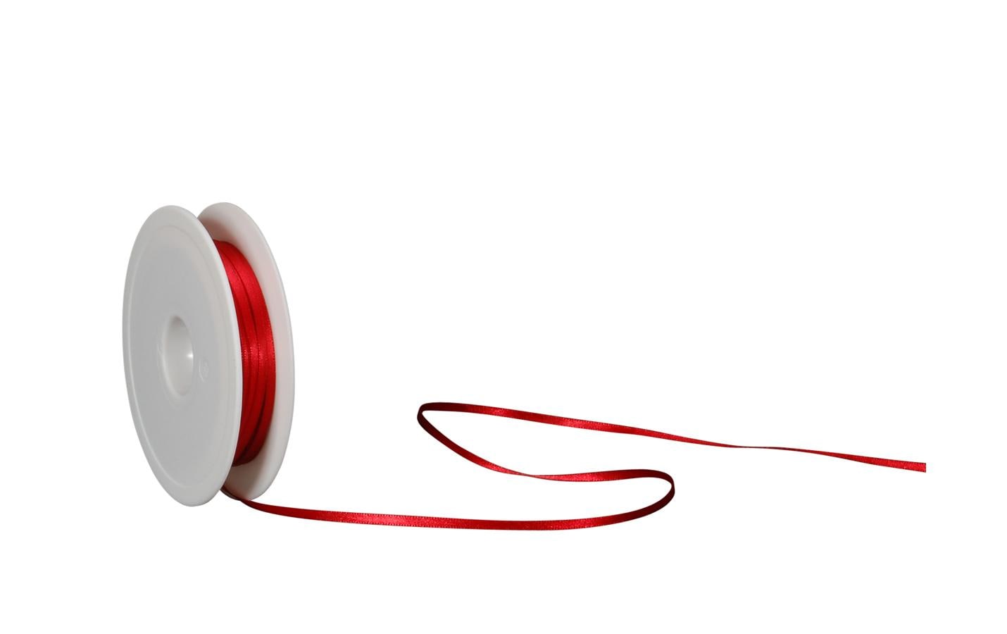 Spyk Geschenkband Satin Rot – 3 mm × 50 m