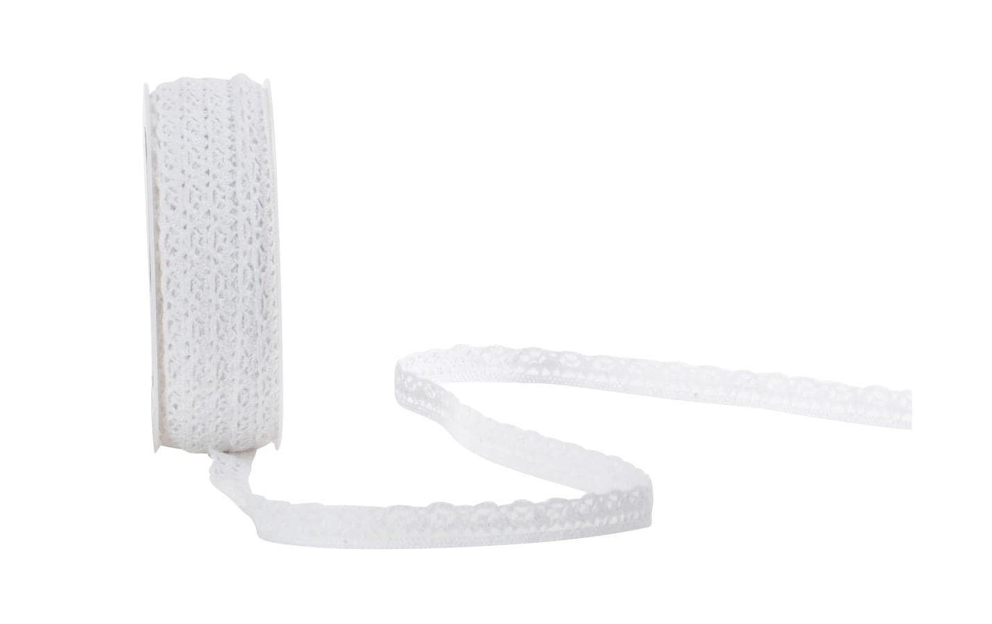 Spyk Geschenkband Spitzenband Weiss – 10 mm × 10 m – 1 Stk.