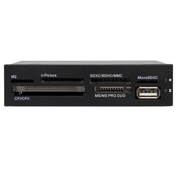 StarTech.com Front-Panel-Kartenleser 3,5" – 22-in-1, USB 2.0, 480 Mbit/s, Schwarz