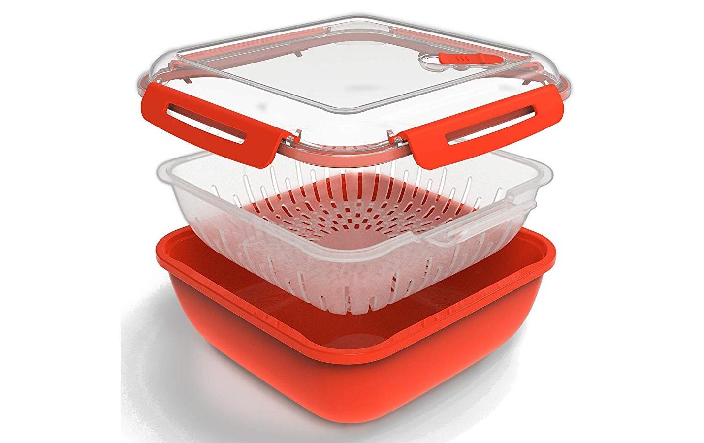 Rotho Memory – Vorratsdose 1,7 l, 19,5 × 19,5 × 9,1 cm, Polypropylen (PP), Rot