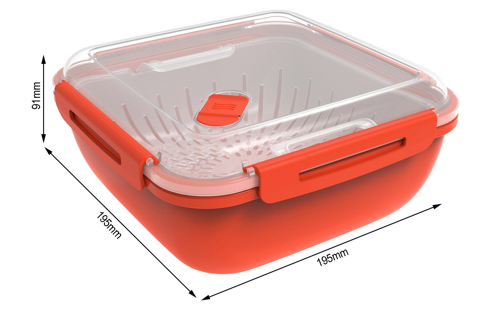 Rotho Memory – Vorratsdose 1,7 l, 19,5 × 19,5 × 9,1 cm, Polypropylen (PP), Rot