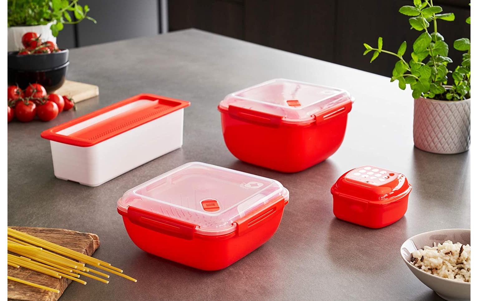 Rotho Memory – Vorratsdose 1,7 l, 19,5 × 19,5 × 9,1 cm, Polypropylen (PP), Rot