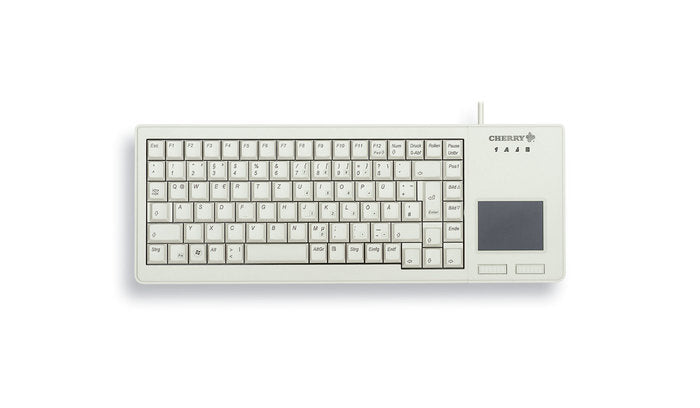CHERRY XS Touchpad – Tastatur, kabelgebunden (USB), US-Layout (EN), mit Touchpad, Grau – für Windows