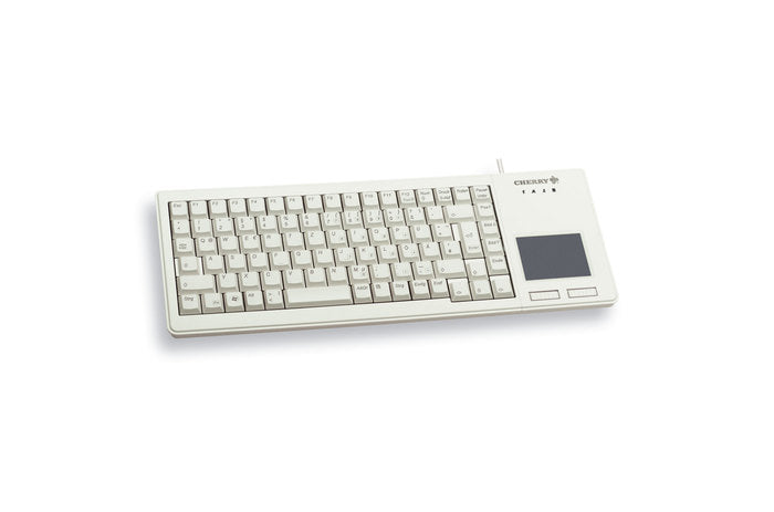 CHERRY XS Touchpad – Tastatur, kabelgebunden (USB), US-Layout (EN), mit Touchpad, Grau – für Windows