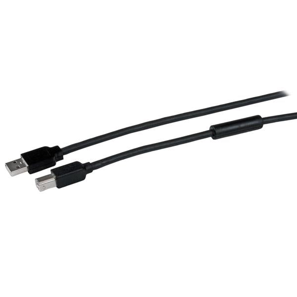StarTech.com USB-A auf USB-B Kabel – USB 2.0 (480 Mbit/s) – 15 m – Aluminium/Schwarz