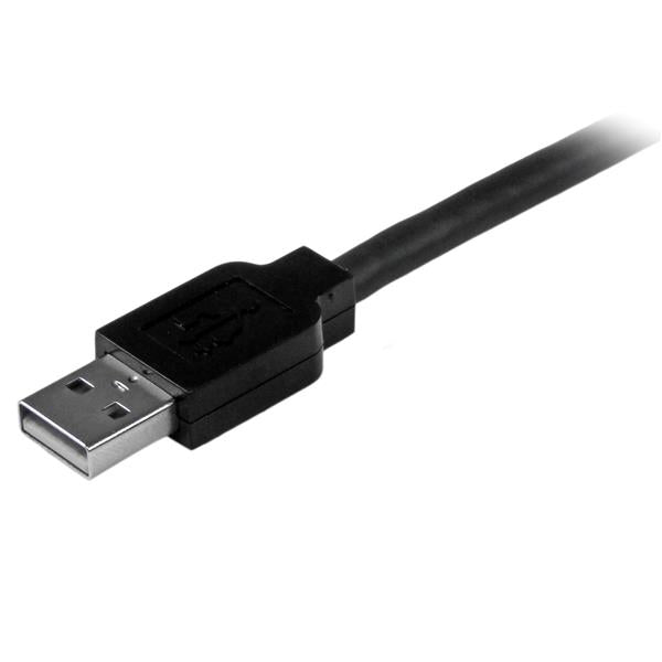 StarTech.com USB-A auf USB-B Kabel – USB 2.0 (480 Mbit/s) – 15 m – Aluminium/Schwarz