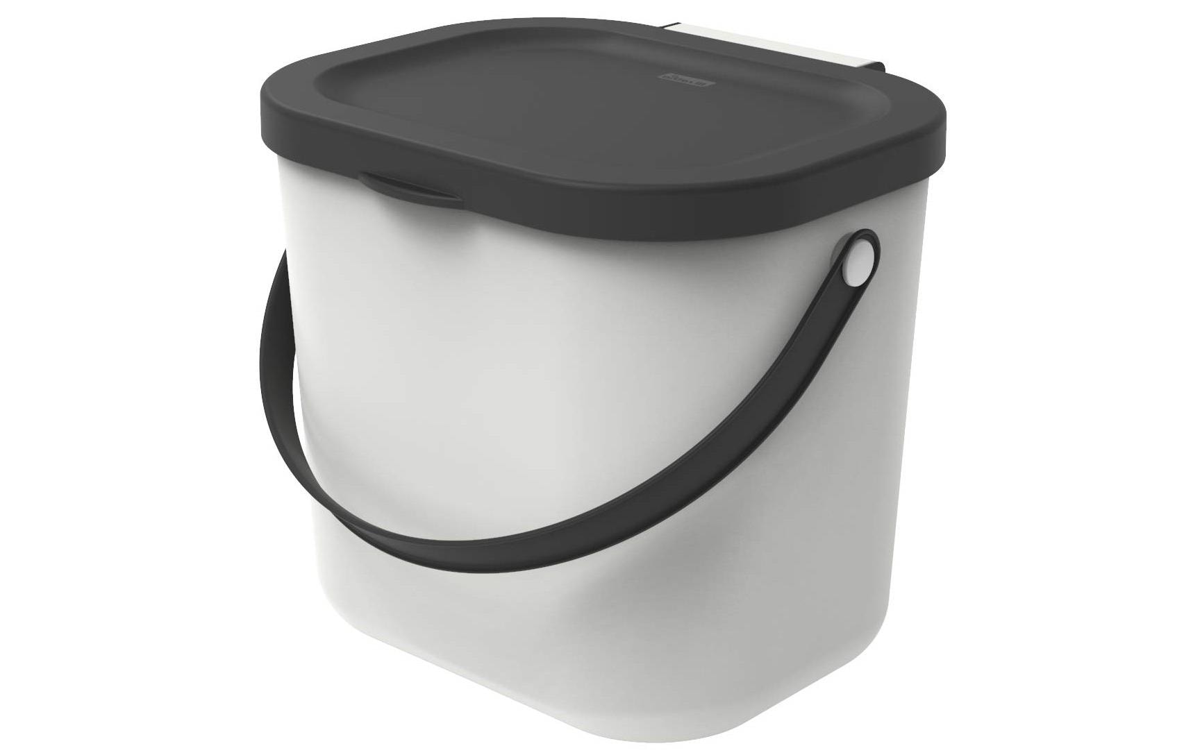 Rotho Albula Recyclingbehälter – 6 l – Recycling-Kunststoff, rund – Weiss