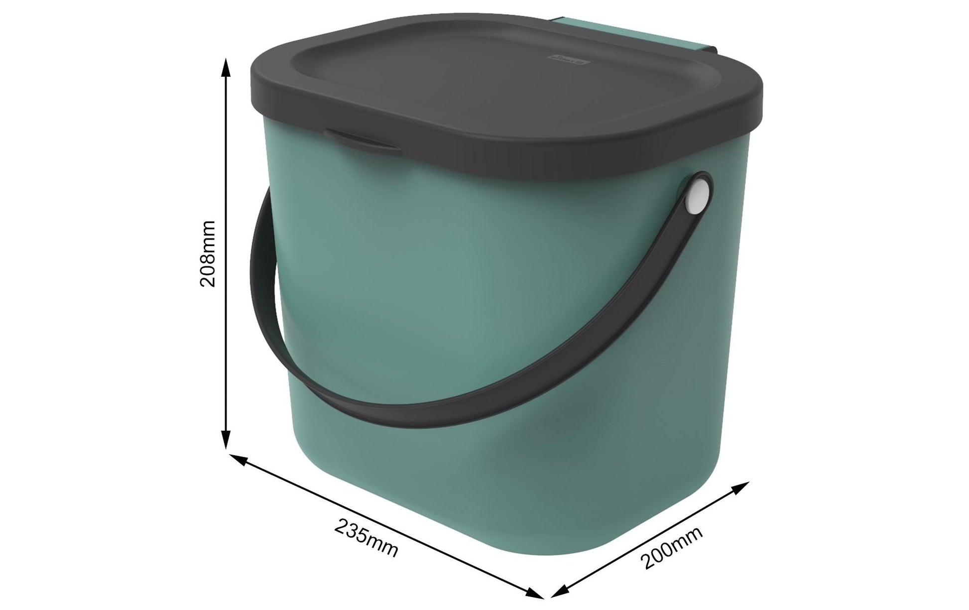 Rotho Recyclingbox Albula – 6 l – Kunststoff, rechteckig – Mistelgrün
