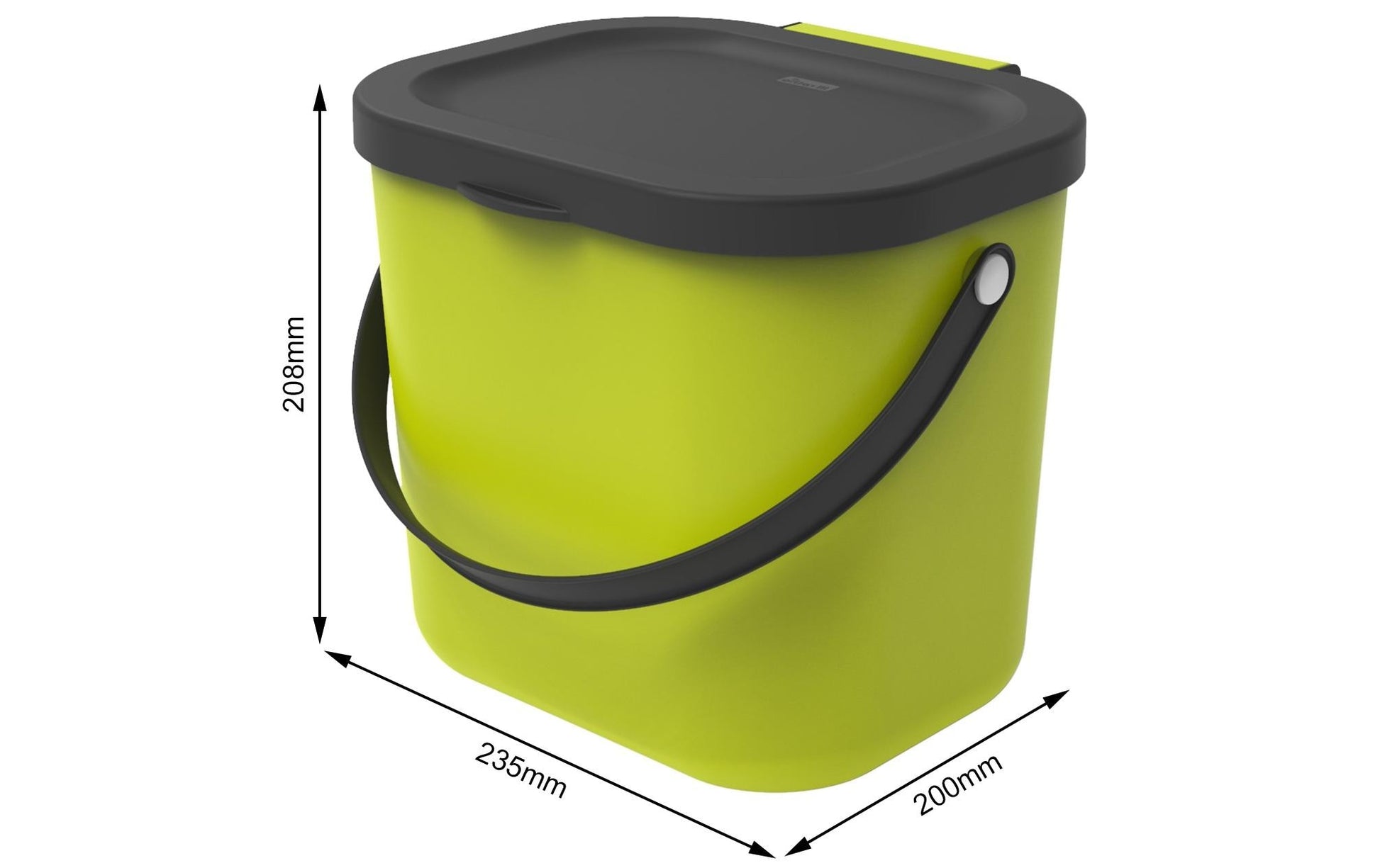 Rotho Recyclingbox Albula – 6 l – Kunststoff, rund – hellgrün