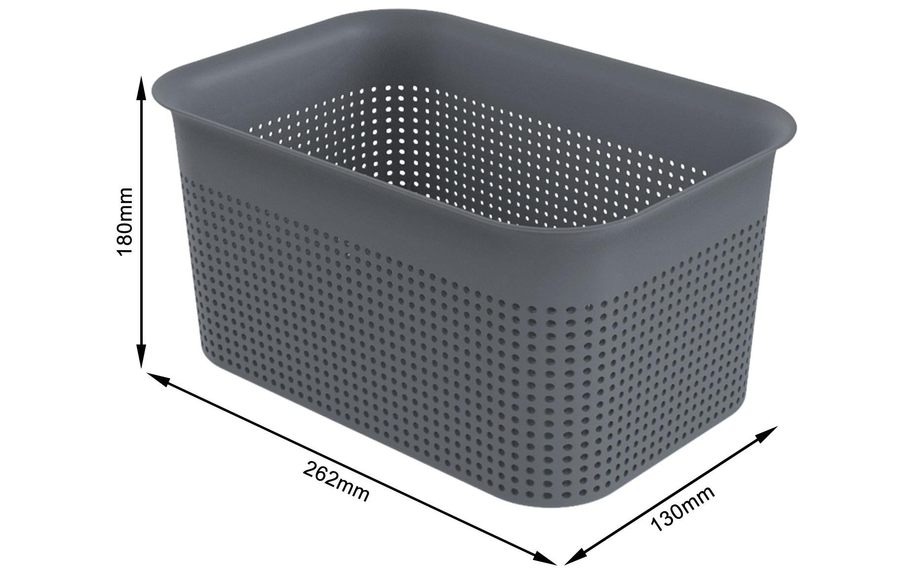 Rotho Brisen Aufbewahrungsbox 4,5 l (mit Griff) – Recycling-Kunststoff – Anthrazit – 180 × 130 × 262 mm
