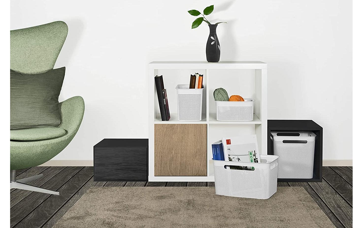 Rotho Brisen Aufbewahrungsbox 4,5 l (mit Griff) – Recycling-Kunststoff – Anthrazit – 180 × 130 × 262 mm