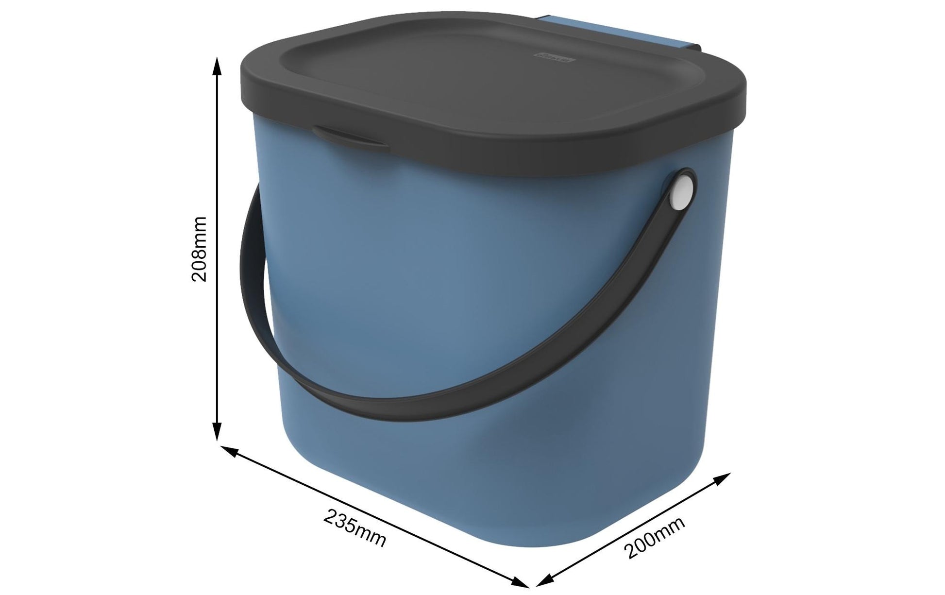Rotho Recyclingbox Albula – 6 l – Kunststoff, rund – blau – BPA-frei