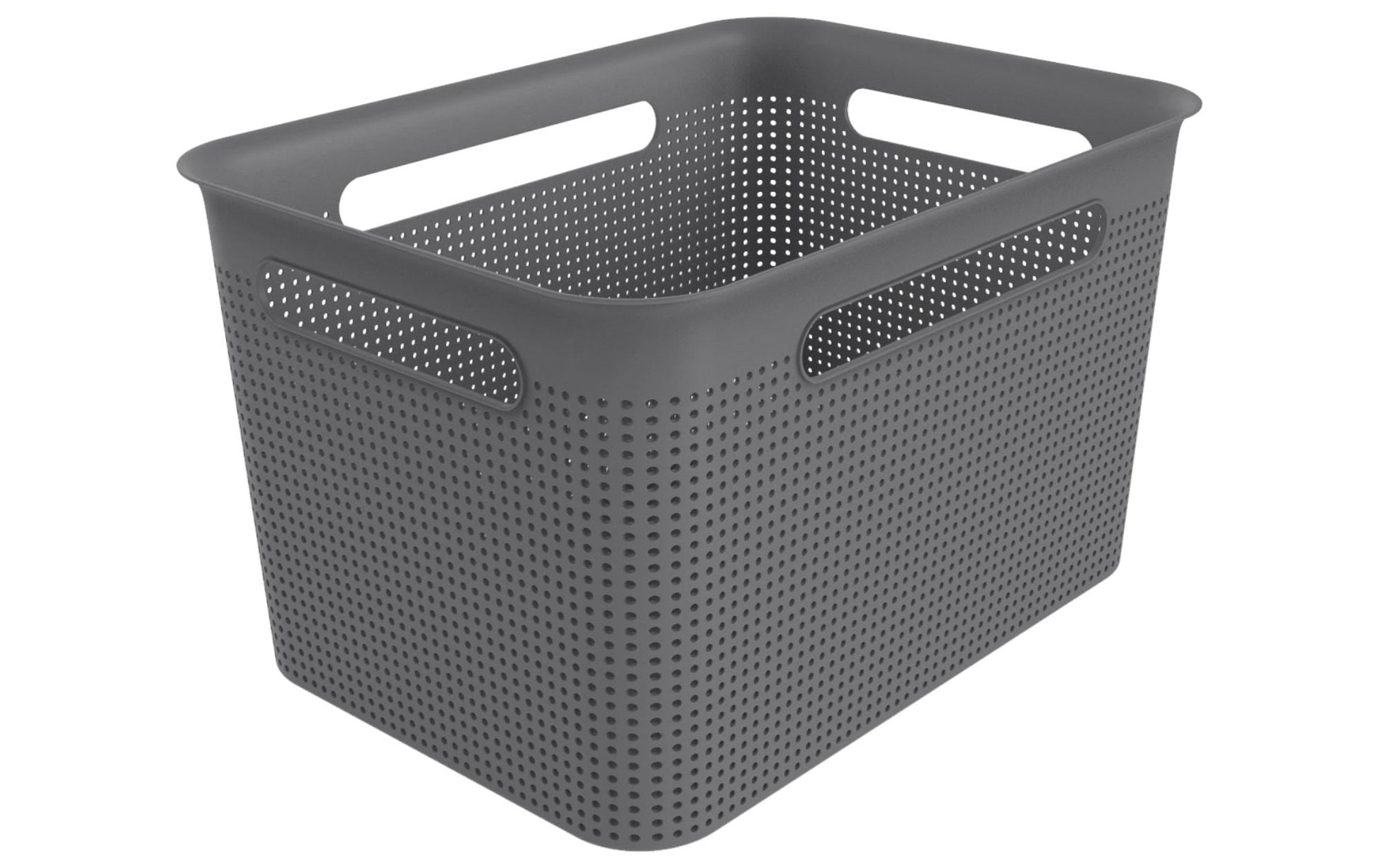 Rotho Aufbewahrungskorb Brisen – Kunststoff, Anthrazit, 36 × 21,1 × 26,2 cm