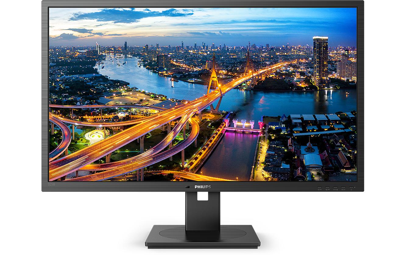 Philips 325B1L/00 – Monitor, 31,5", IPS, 75 Hz, 250 cd/m², USB-C, Lautsprecher, VESA 100 × 100, Schwarz