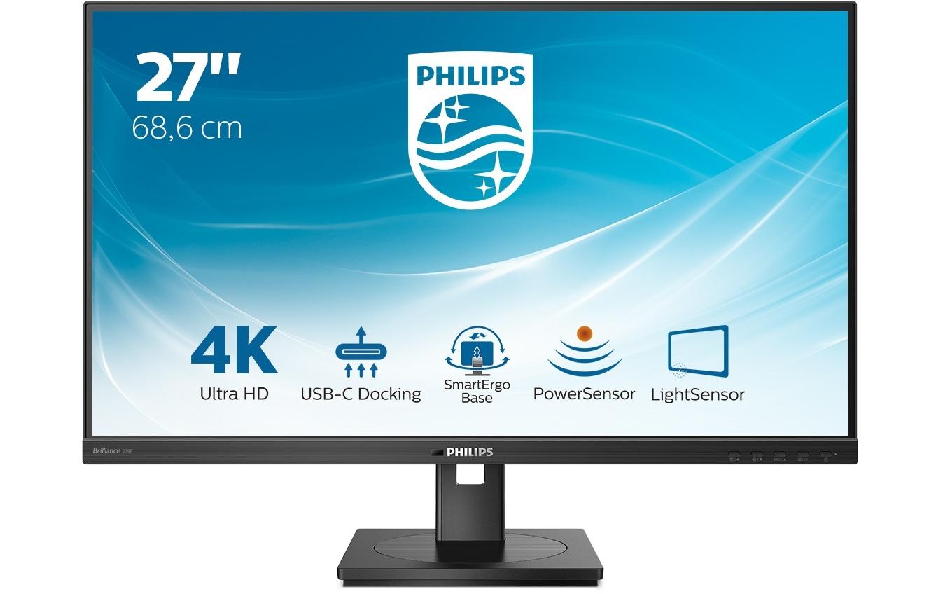 Philips 279P1/00 – Monitor, 27", IPS, 60 Hz, 350 cd/m², USB-C, Adaptive Sync, VESA 100 × 100, Schwarz