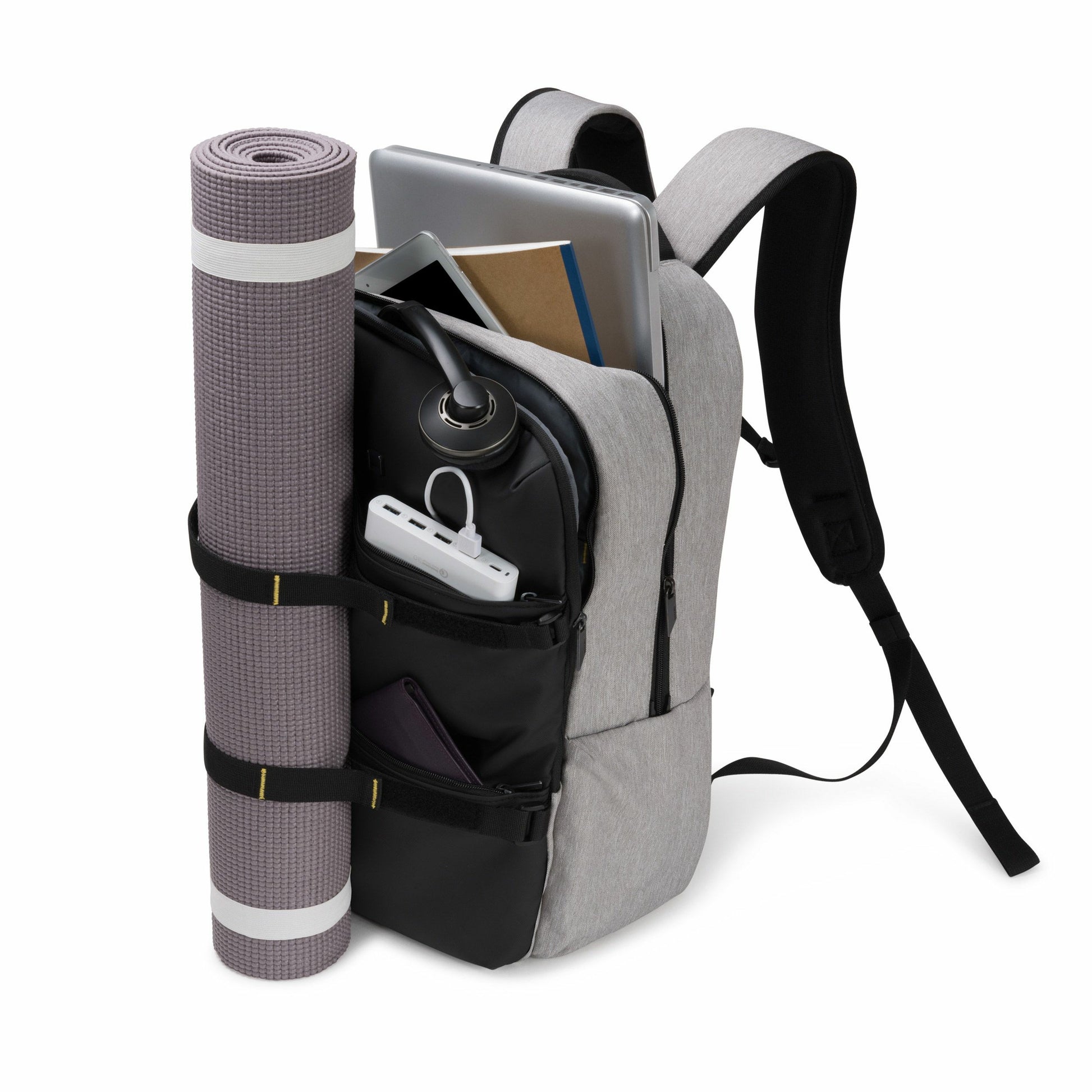 DICOTA Notebook-Rucksack bis 15,6" – HDF-geschütztes Notebook-Fach, Regenhülle – Grau