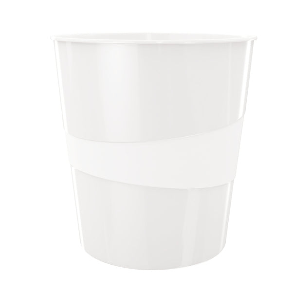 Leitz WOW – Abfallbehälter – 15 l, rund, Polystyrol, weiss, Ø 290 × 324 mm