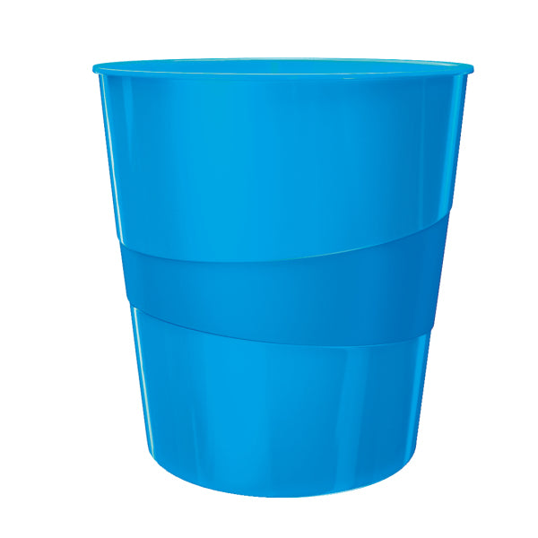 Leitz Papierkorb WOW – 15 l – Kunststoff (PS), rund – blau