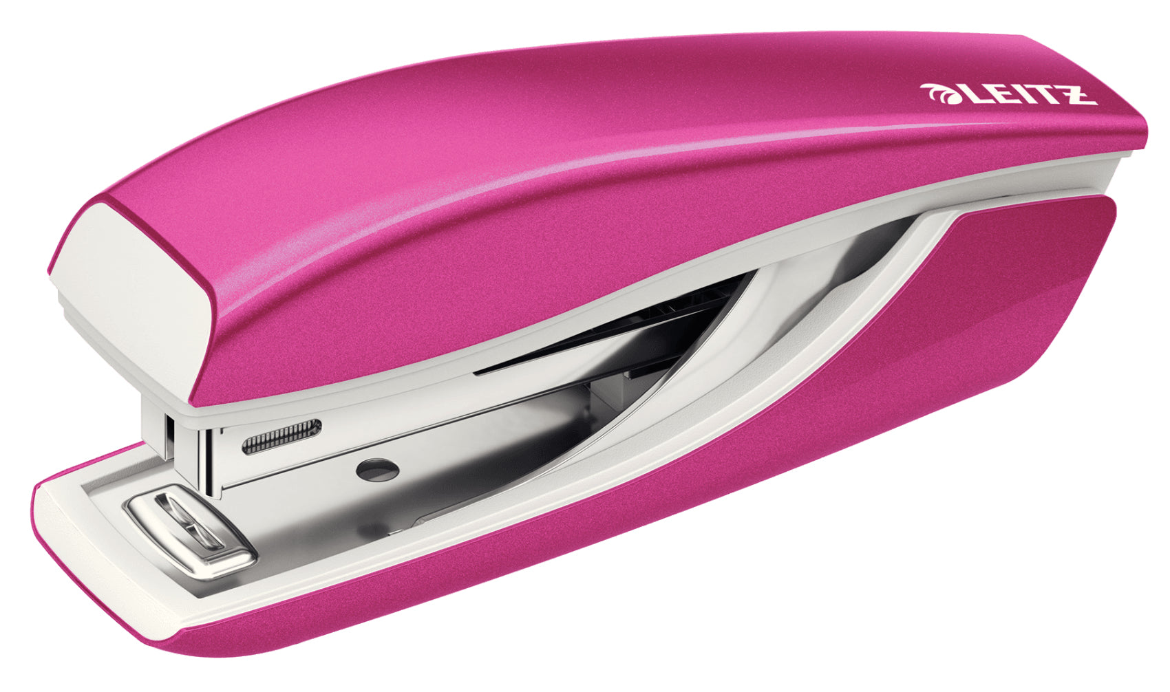 Leitz NeXXt 5528 – Hefter, 10 Blatt, für Nr. 10, Klammernentferner, Tackerfunktion, Einlegetiefe 35 mm, pink