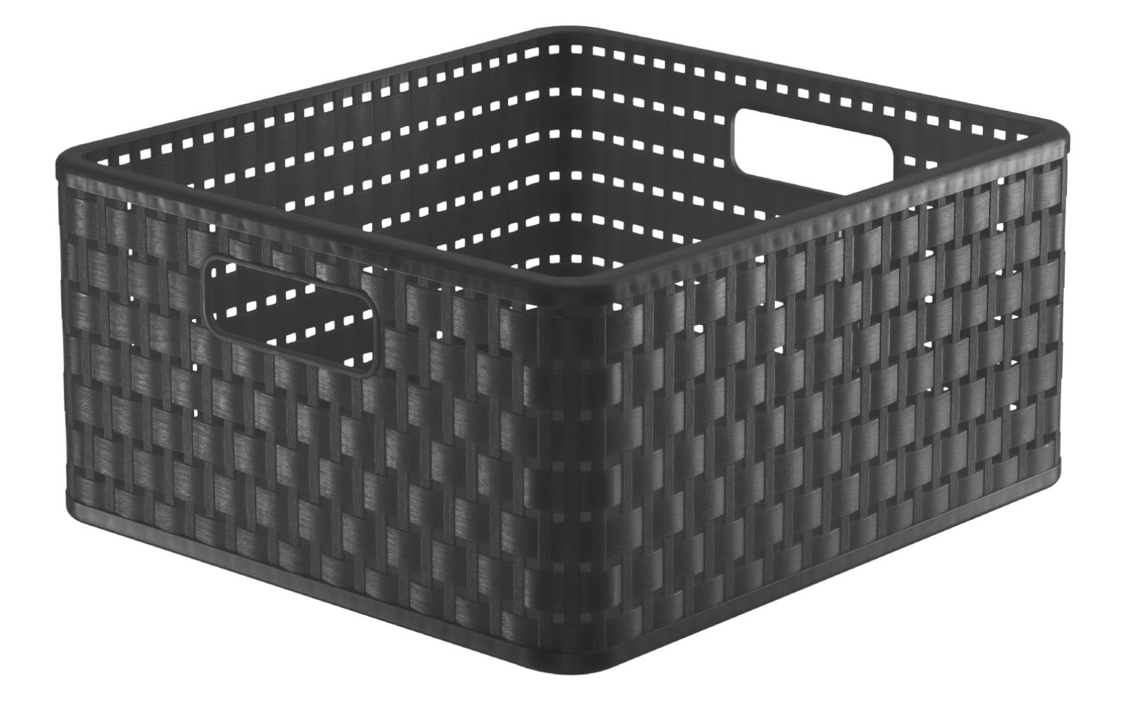 Rotho Country Aufbewahrungsbox 14 l – Kunststoff – Anthrazit – mit Griffen – 300 × 160 × 328 mm