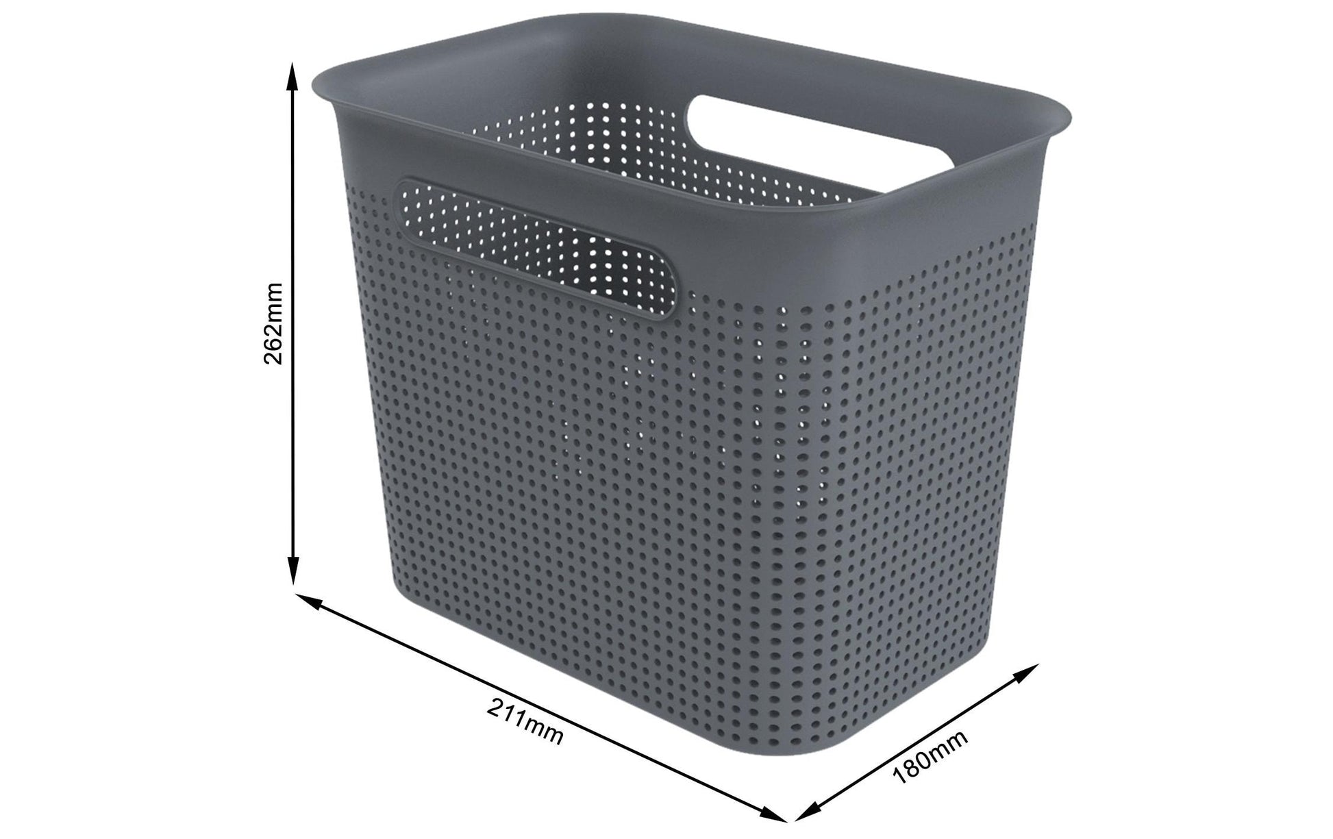 Rotho Aufbewahrungsbox 7 L – Recycling-Kunststoff – Anthrazit – 180 × 211 × 262 mm